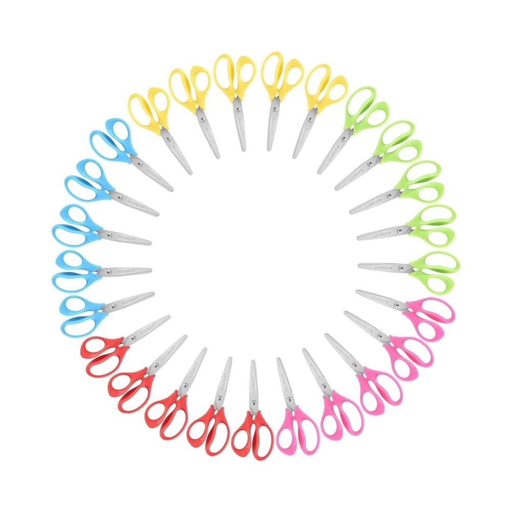 Scissors 30Ct 5" children's scissor with Soft Comfort-Grip Handles, Assort color